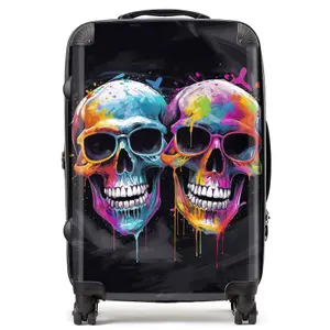 Splashart Happy Skeletons In Glasses Suitcase - Medium