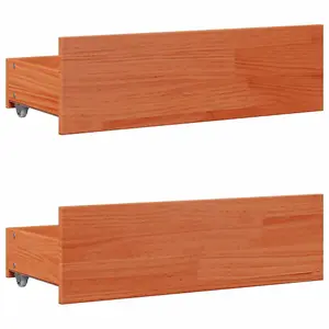 Berkfield Bed Frame without Mattress with Drawers Wax Brown 150x200 cm King Size Solid Wood Pine