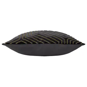 Paoletti Evoke Geometric Cut Velvet Feather Filled Cushion