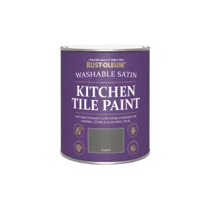 Rust-Oleum Graphite Satin Kitchen Wall tile & panelling paint, 750ml