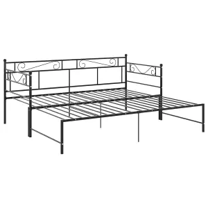 Berkfield Pull-out Sofa Bed Frame Black Metal 90x200 cm