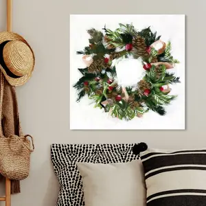 Wreath - Wrapped Canvas Print 101.6 cm H x 101.6 cm W x 5.1 cm D