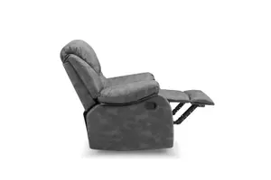 Enoch 1 Seater Recliner Armchair, Dark Grey Faux Leather