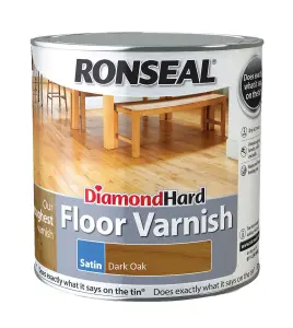 Ronseal Diamond Hard Floor Varnish Dark oak Satin Wood Floor Varnish, 2.5L