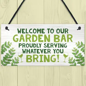 Garden Bar Sign Hanging Door Wall Home Bar Sign Sign Gift Bar Sign