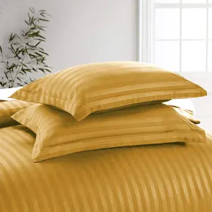 Microfibre 250 Thread Count Reversible Modern & Contemporary Reversible Duvet Cover Set Ochre / Kingsize