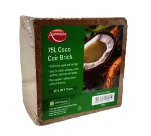 75L Coco Coir Brick Multi Purpose Potting Compost Compressed Peat Free