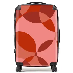 Red Circle Pattern Suitcase - Medium