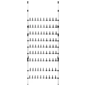 Berkfield Telescopic Shoe Rack with Rods Aluminium