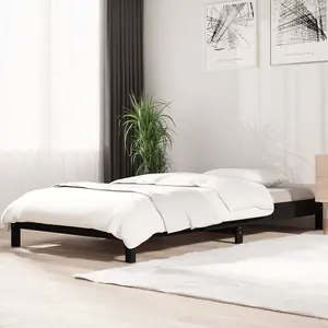 Berkfield Stack Bed Black 90x190 cm Solid Wood Pine