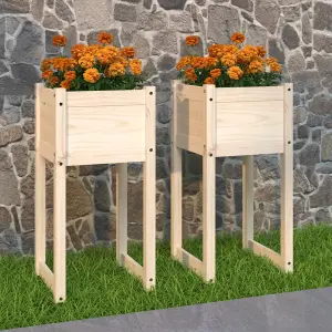 Berkfield Planters 2 pcs 40x40x81 cm Solid Wood Pine