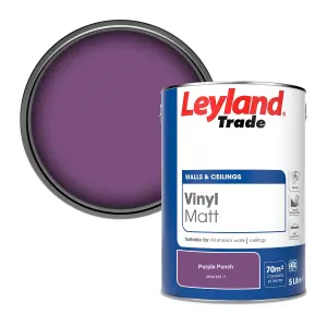 Leyland Trade Vinyl Matt Walls & Ceilings Emulsion Paint Purple Punch (PPG1251-7) 5L