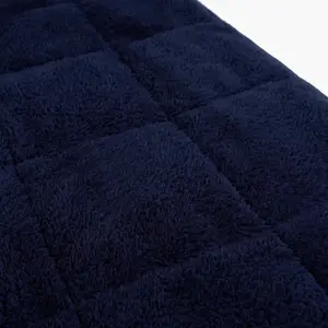 OHS Teddy Fleece Weighted 4kg Blanket, Navy - 125 x 150cm