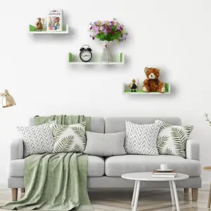 Byun 3 Piece Floating Shelf Set White/Green