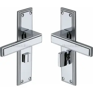 Heritage Door Handle for Bathroom Atlantis Design Polished Chrome