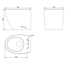 GoodHome Kentia White Rimless Back to wall Round Toilet pan with Soft close seat