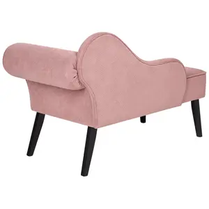 Right Hand Fabric Chaise Lounge Pink BIARRITZ