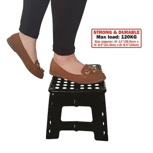 Streetwize Home Kitchen & Garden Durable Plastic Multi Purpose Foldable Small Step Up Stool