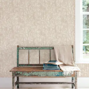 Galerie Secret Garden Beige/Taupe Calming Leaf Branches Wallpaper Roll