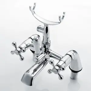 Trafford Victorian Bath Shower Mixer & Basin Mono Mixer Tap Chrome