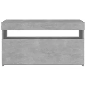 Berkfield TV Cabinet with LED Lights Concrete Grey 75x35x40 cm