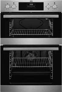 AEG 6000 Built In Electric Double Oven DEB331010M, Multilevel Cooking, 66L Main Capacity, 875X560x550 Mm, Enamel Cleaning, LED Display, Stainless