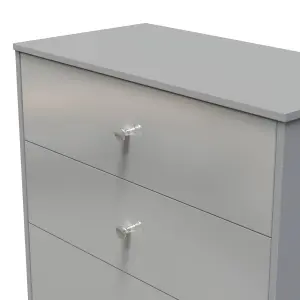 Taunton 3 Drawer Deep Chest in Uniform Grey Gloss & Dusk Grey (Ready Assembled)