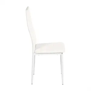 Aleanah Upholstered Metal Upholstered Back Side Chair (Set of 4) White