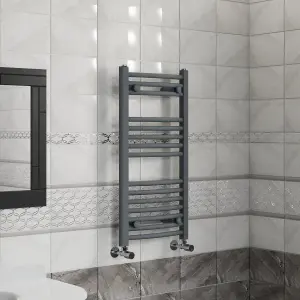 Right Radiators 800x400 mm Curved Heated Towel Rail Radiator Bathroom Ladder Warmer Anthracite