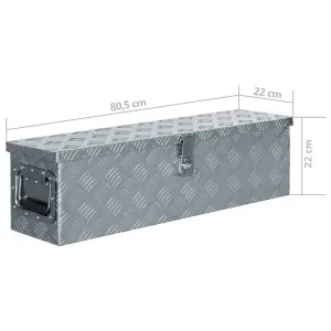 Berkfield Aluminium Box 80.5x22x22 cm Silver