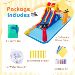 Costway Kids Inflatable Water Park Slide Children Wet Dry Combo Bounce House