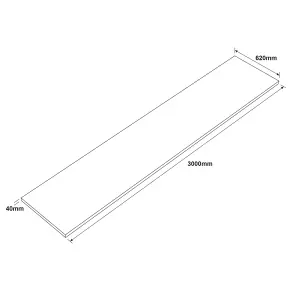 40mm Oak Classic Oiled Solid oak Chamfered Kitchen Worktop, (L)3000mm