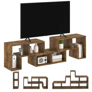 HOMCOM TV Unit for TVs up to 75 Inches, Free Combination TV Stand, Brown