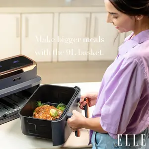 Elle Triple Air Fryer In Grey And Rose Gold