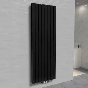 Nes Home 1800 X 546 mm Central Connection Vertical Flat Panel Black Designer Radiator