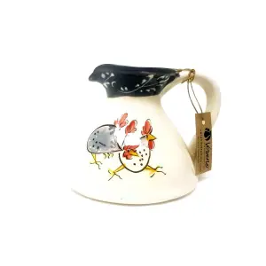 Farmhouse Hand Painted Ceramic Kitchen Dining Flat Based Pourer Jug (H) 20cm