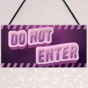 DO NOT ENTER Sign Neon Effect Girls Gaming Sign For Girls Bedroom Daughter Gift