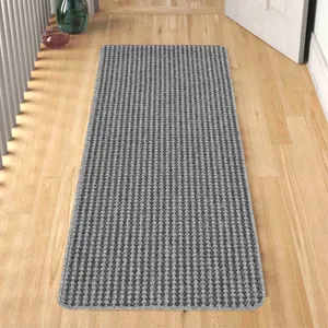 Eden Non Slip Washable Dirt Trapper Indoor Doormat - Kitchen Mats - Floor Mats - Grey 50x80 cm