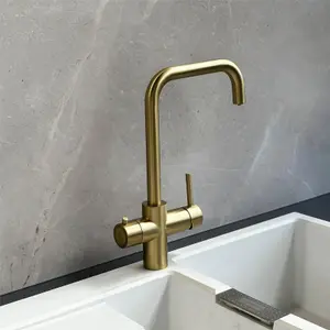 Liquida EBT311BR 3 In 1 Brushed Brass Kitchen Instant Boiling Hot Water Tap