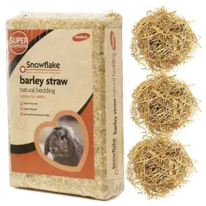 3 Bags 1.6kg Super Compressed Natural Soft Flake Barley Straw For Animal & Pet Bedding