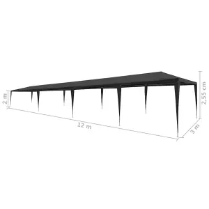 Berkfield Party Tent 3x12 m PE Anthracite