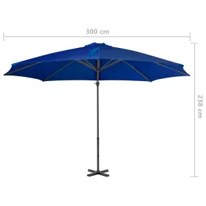 Berkfield Cantilever Umbrella with Aluminium Pole Azure Blue 300 cm