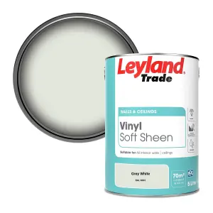 Leyland Trade Vinyl Soft Sheen Walls & Ceilings Emulsion Paint Grey White (RAL 9002) - 5L