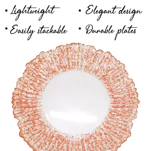 Neel Blue Charger Plates for Table Decoration - Rose Gold Crackled