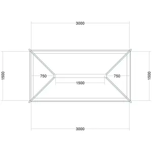 Atlas White Contemporary Roof lantern with Self Clean Solar Blue glass, (L)3m (W)1.5m (H)460mm