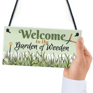 Red Ocean Garden Of Weeden Funny Novelty Garden Shed Hanging Sign Home Decor Plaque Friendship Gifts