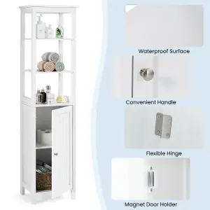 Costway 3-Tier Shelf Narrow Bathroom Cabinet Freestanding Floor Storage Cabinet Organizer