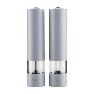 Cooks Professional Electric Salt and Pepper Mill Grinder Set Shaker Automatic Matt Grey