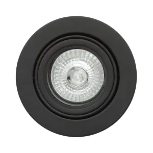 Litecraft 2 Pack Black Modern IP20 Fire Rated Adjustable Downlights