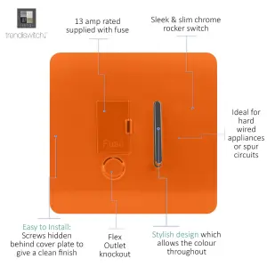 Trendiswitch ORANGE 13 Amp Fused Spur with Flex Outlet